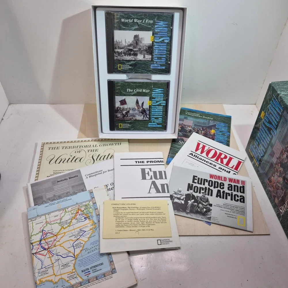 National Geographic PictureShow Story of America 2 CD-ROM Library Box Set 1998